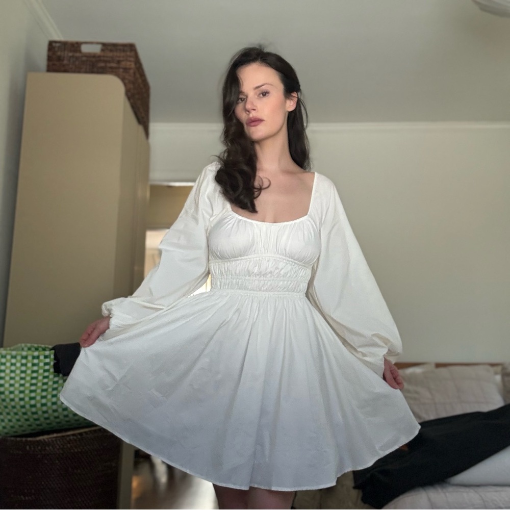 Staud Bow Ruched Shell Mini Dress - Picture 3 of 4